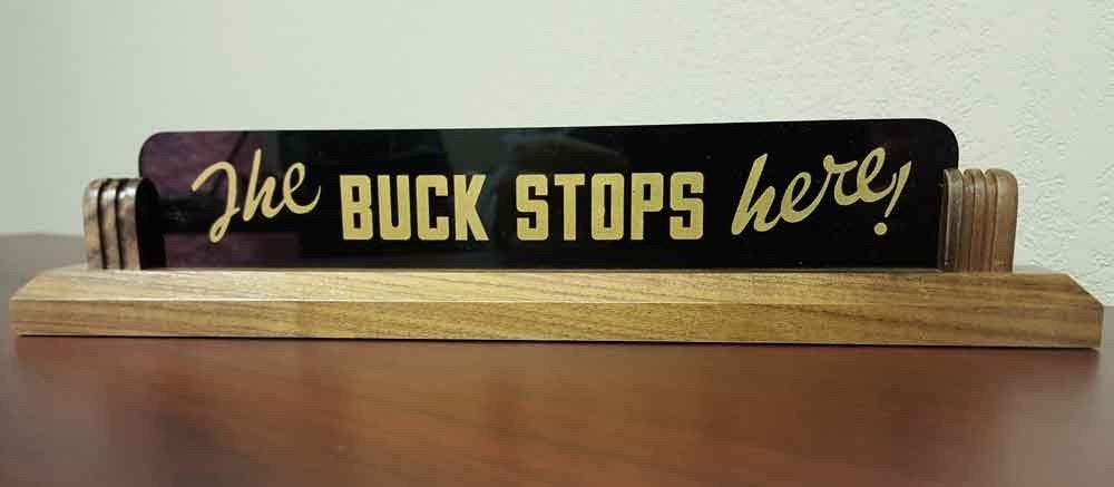 The Buck Stops Here Iconic President Harry Truman Executive Desk Plaque ...